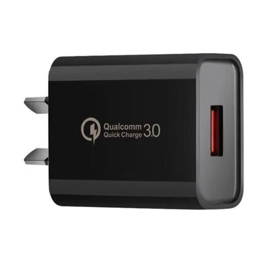 Incarcator Retea Fast Charge, Adaptor Priza Qualcomm Quick Charge 3.0, 18W, 5V 3A, Port USB, Fara Cablu, Negru
