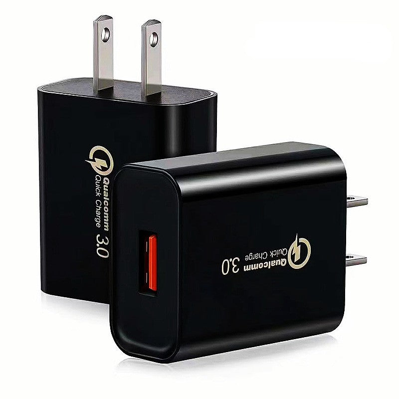 Incarcator Retea Fast Charge, Adaptor Priza Qualcomm Quick Charge 3.0, 18W, 5V 3A, Port USB, Fara Cablu, Negru