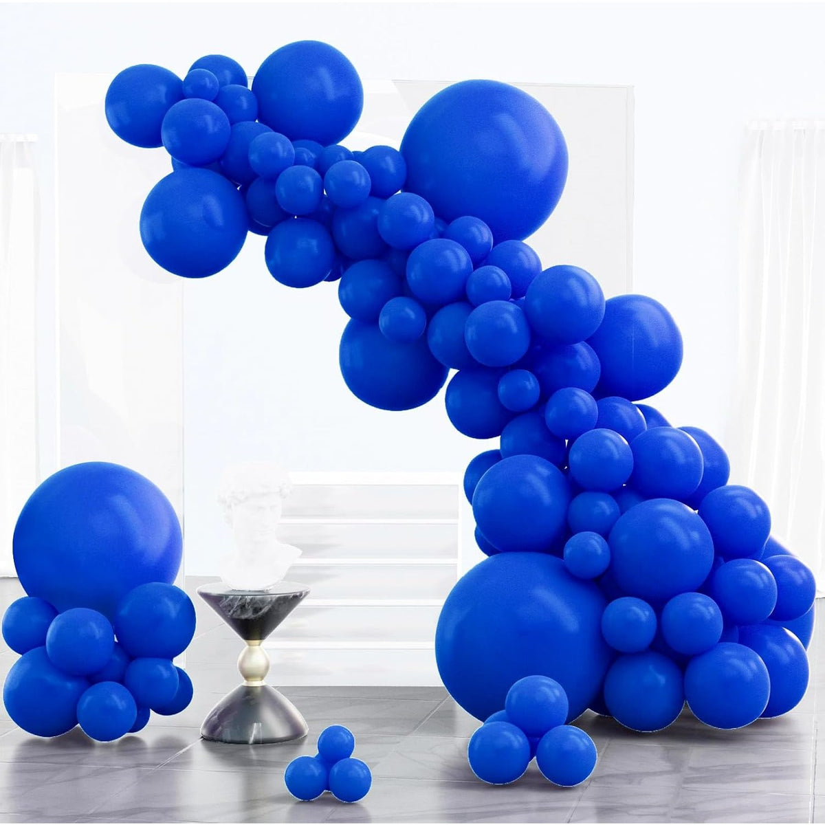 Set 12 Baloane Petrecere, Latex Standard pentru Aer sau Heliu, 30 cm, Albastru