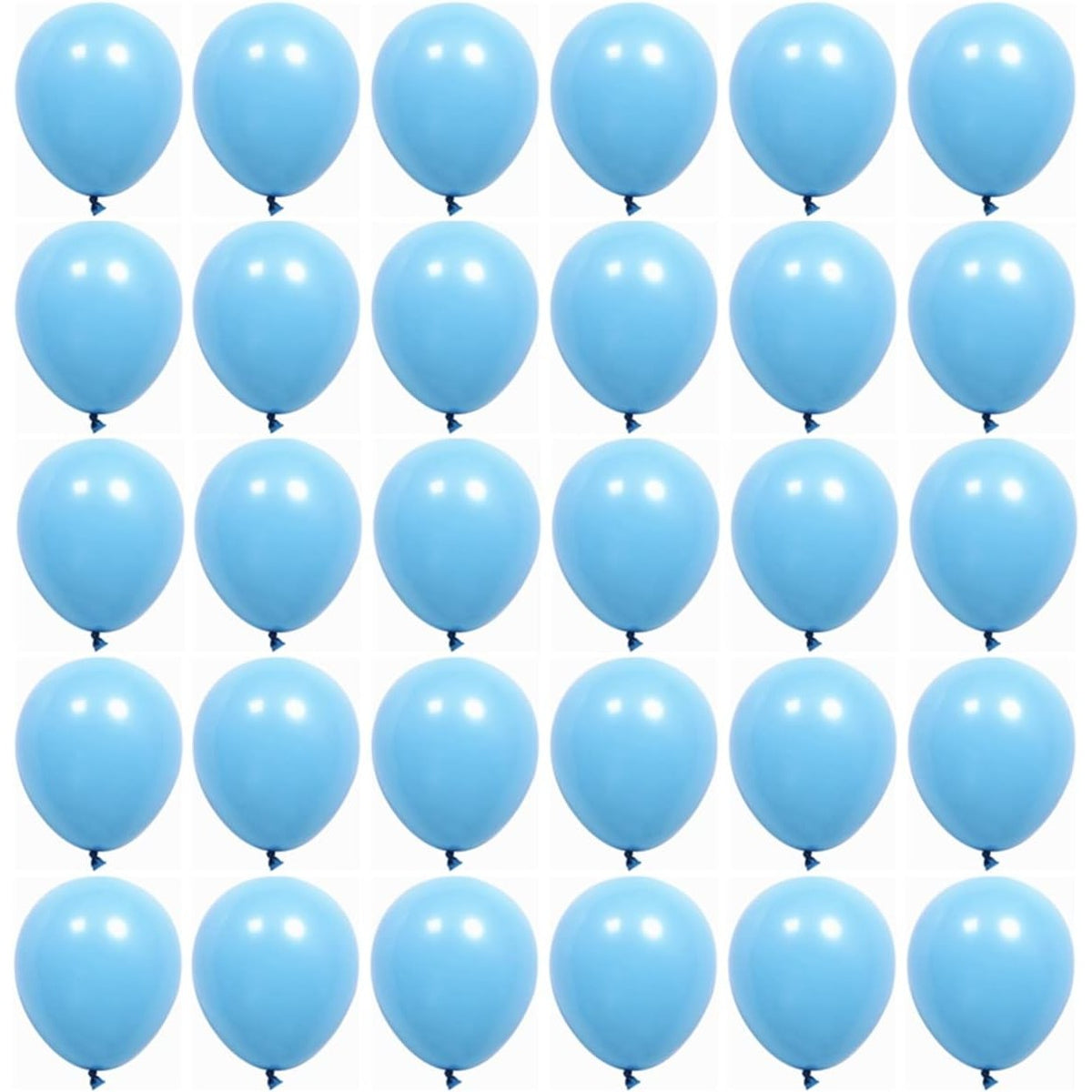 Set 12 Baloane Aniversare, Compatibile Aer sau Heliu, Latex Standard, 30 cm, Albastru Deschis