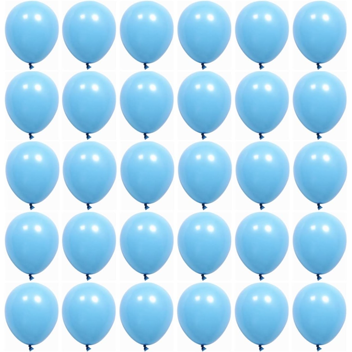 Set 12 Baloane Aniversare, Compatibile Aer sau Heliu, Latex Standard, 30 cm, Albastru Deschis
