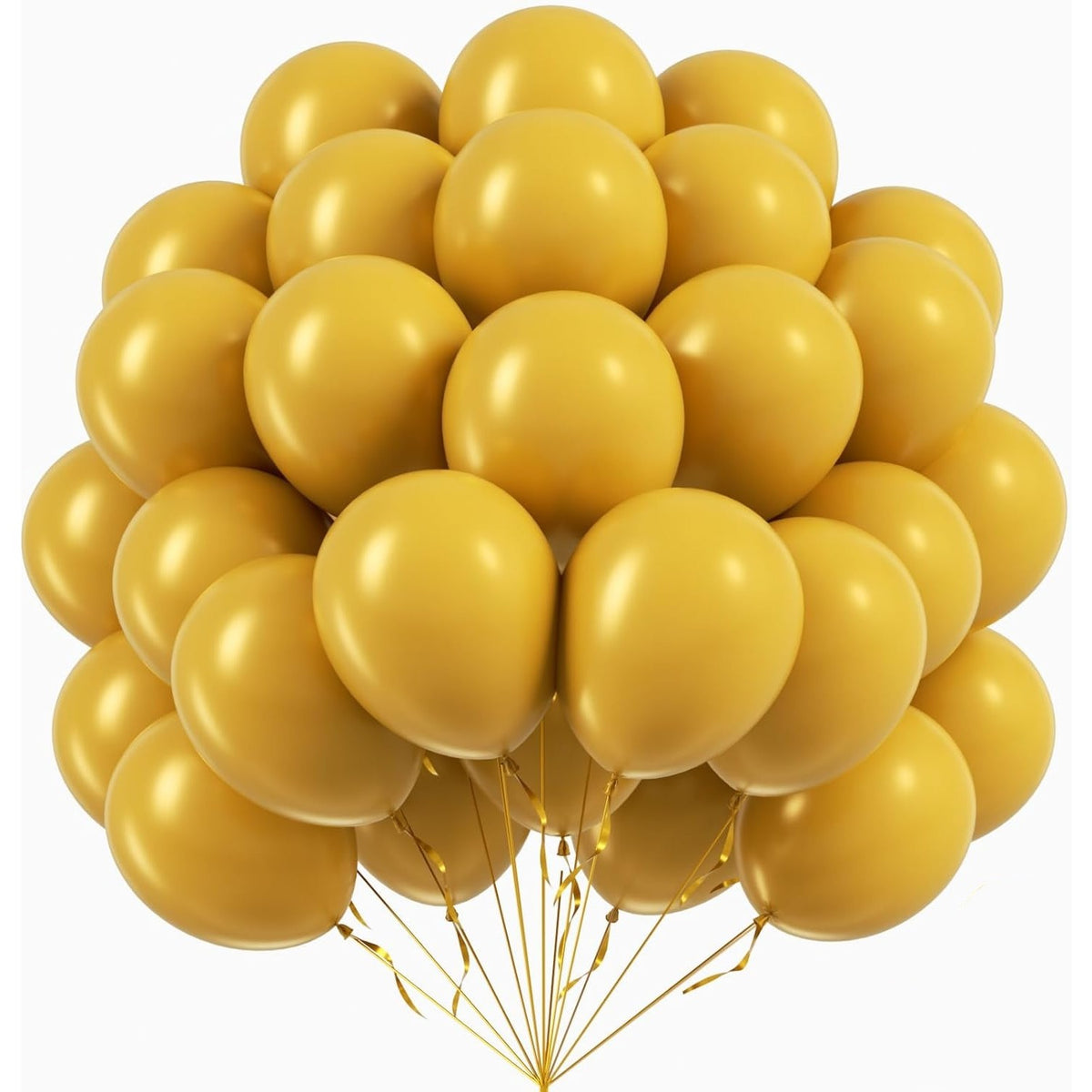Set 12 Baloane din Latex Standard pentru Aer sau Heliu, Accesorii Decor Petreceri, 30 cm, Galben Mustar