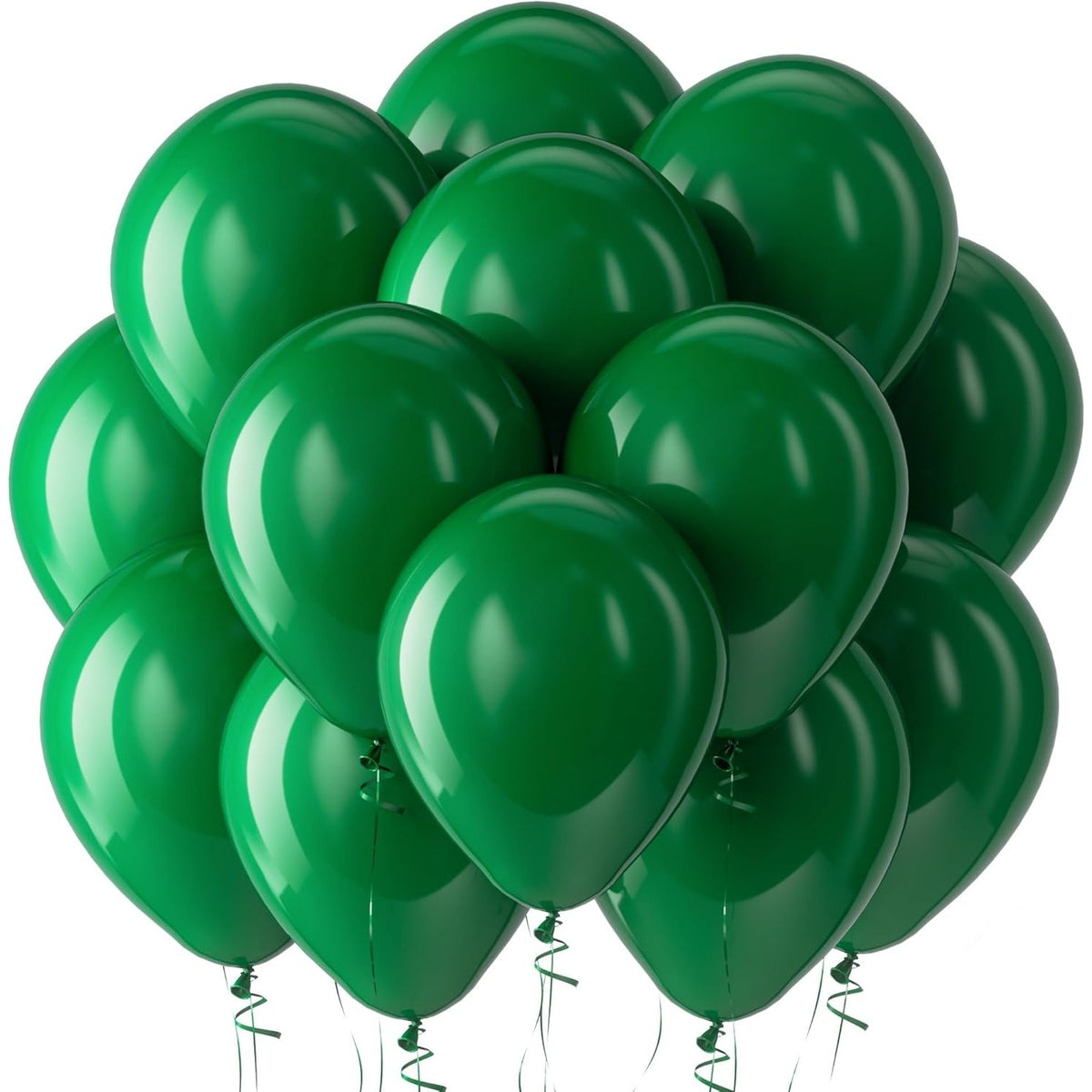 Set 12 Baloane Party, Latex Standard, Compatibile Aer sau Heliu, 30 cm, Verde Inchis