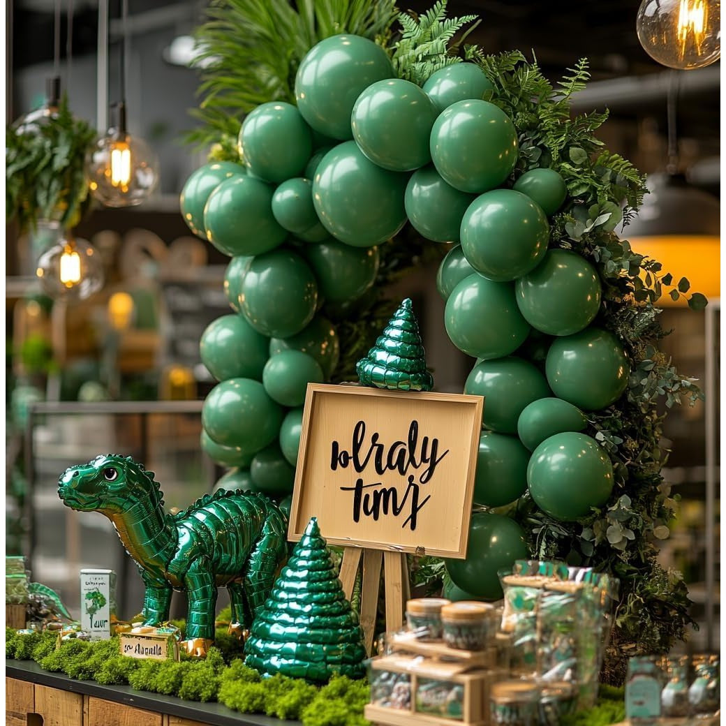 Set 12 Baloane Party, Latex Standard, Compatibile Aer sau Heliu, 30 cm, Verde Inchis