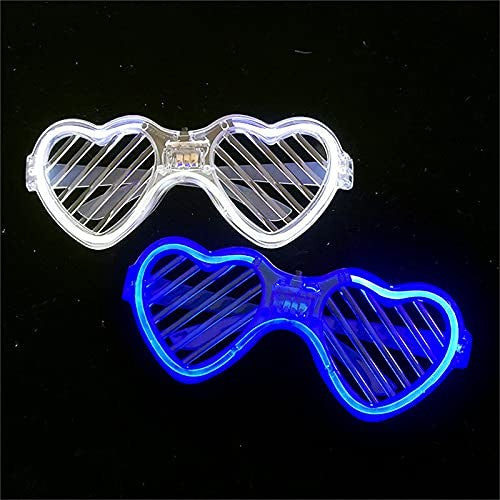 Ochelari de Petrecere cu LED, Model Inima Tip Grilaj, 3 Moduri de Iluminare, Plastic Rezistent, Marime Universala, Baterii Incluse, Multicolor