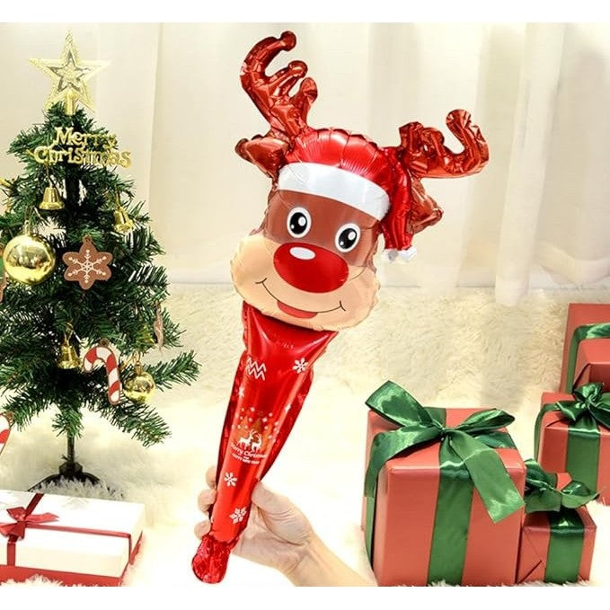 Balon din Folie de Aluminiu in Forma de Ren, Decoratiune de Mana pentru Craciun, Material Rezistent, 29 x 62 cm, Maro