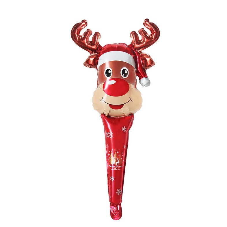 Balon din Folie de Aluminiu in Forma de Ren, Decoratiune de Mana pentru Craciun, Material Rezistent, 29 x 62 cm, Maro