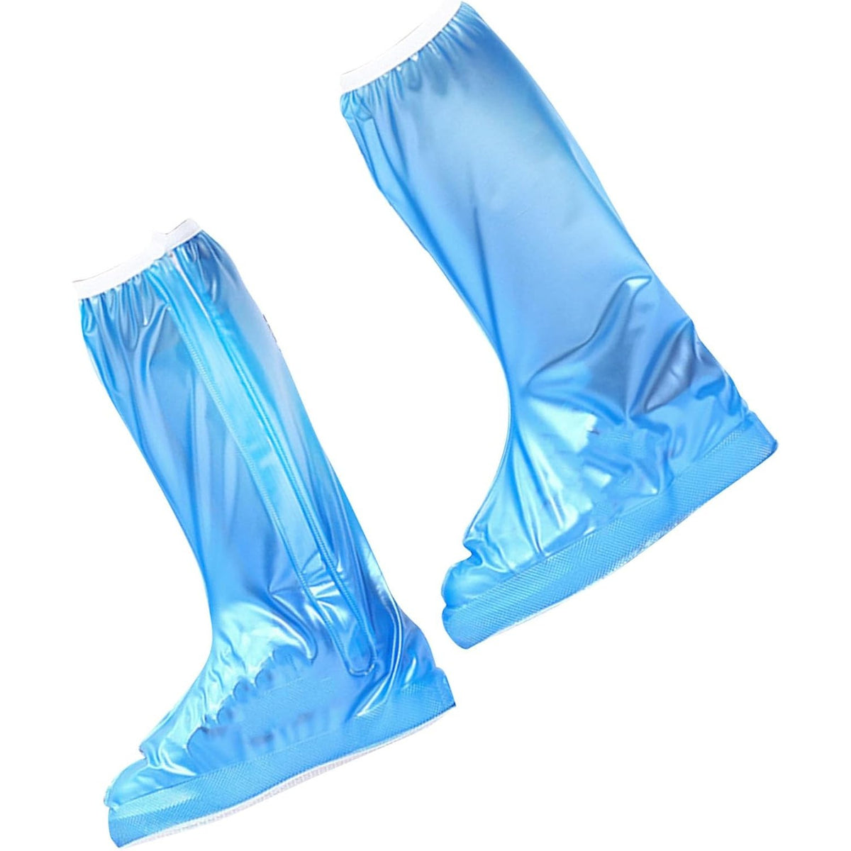 Huse Protecție Încălțăminte pentru Ploaie și Noroi, Impermeabile, Talpă Antiderapantă cu Fermoar și Capsă, PVC Rezistent, Înălțime 40 cm, Albastru, Mărime XL 40-41