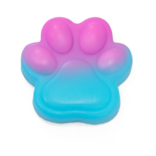Jucarie Antistres Squishy, Labuta de Pisica Pufoasa cu Revenire Lenta, Material TPR Moale, 7.5 cm, Model 270512, Albastru/Roz