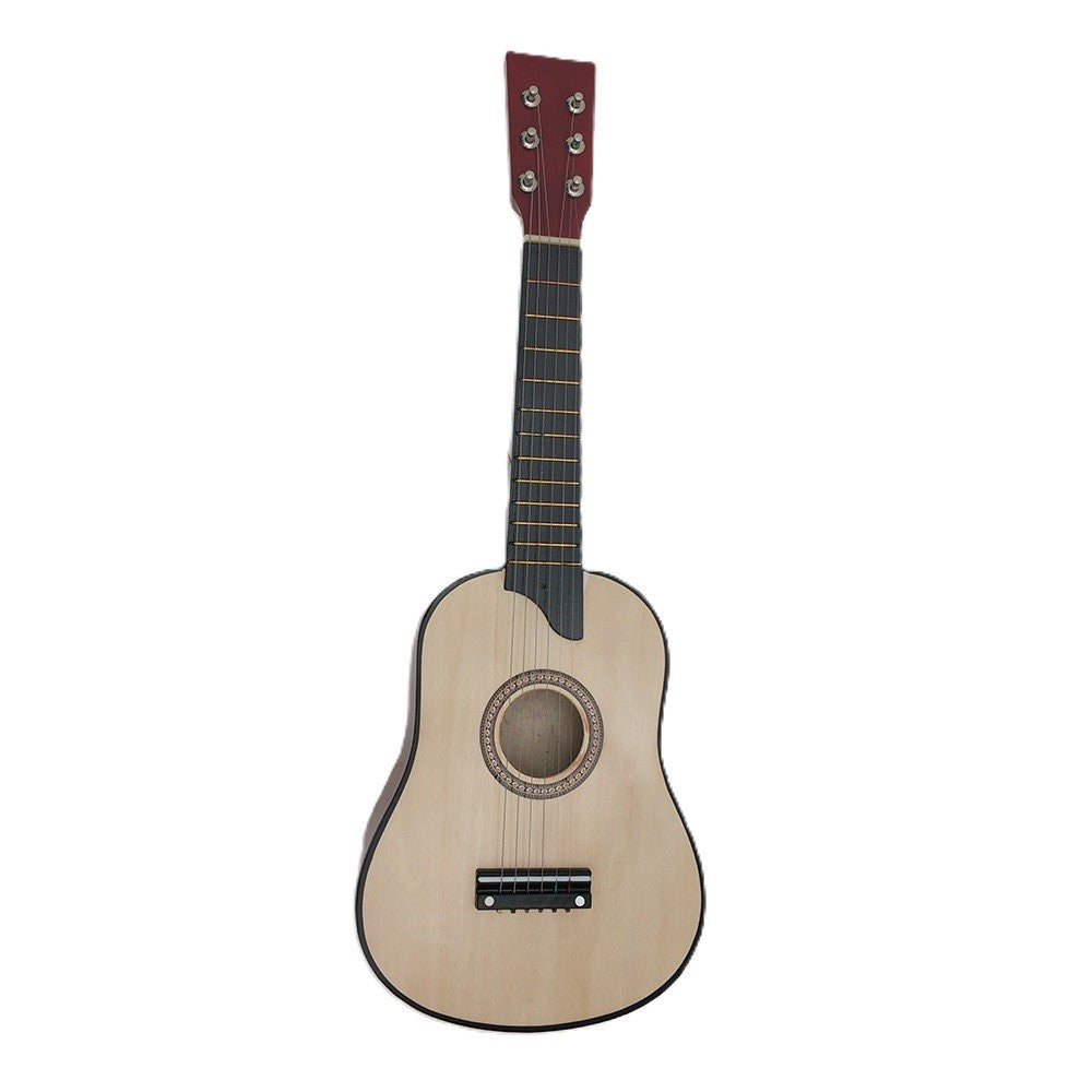 Chitară pentru Copii și Începători, Instrument Muzical Educativ cu 6 Corzi din Nailon, Lemn și Plastic, 63.5 x 22 x 5.8 cm, Maro Lucios