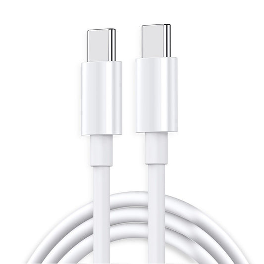 Cablu de Date si Incarcare Rapida USB-C la USB-C, Power Delivery 65W, 130 Fire Cupru, Compatibil iOS si Android, 2 m, Alb