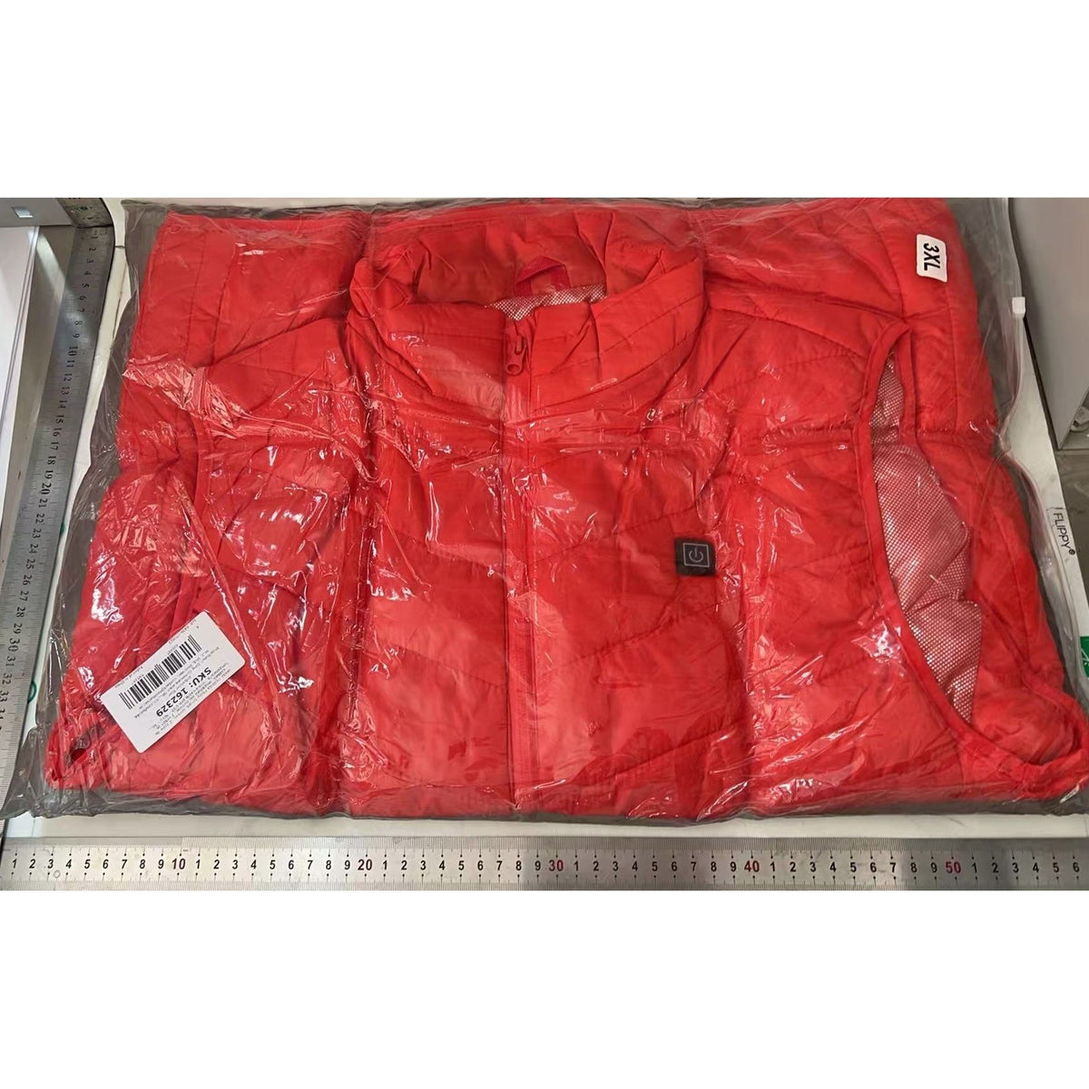 Vesta cu Incalzire USB pentru Barbati si Femei, 2 Zone de Caldura cu Infrarosu, 3 Trepte de Temperatura, Umplutura Bumbac, Poliester, Rosu, Marime XXXL (74-84 kg)