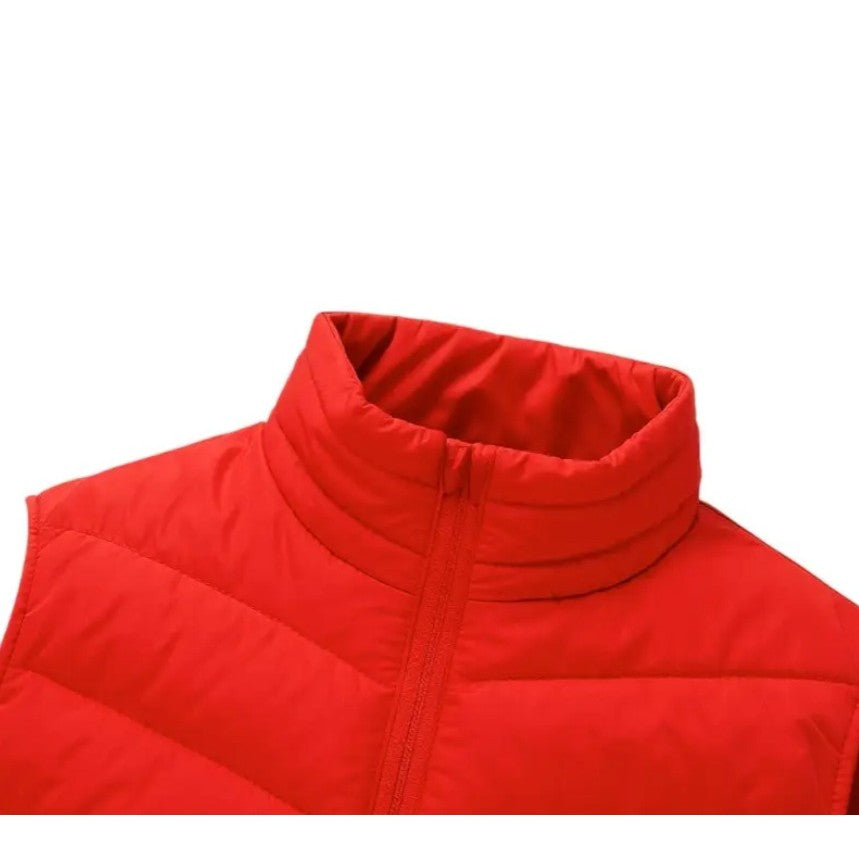 Vesta cu Incalzire USB, Unisex, 2 Zone de Incalzire prin Infrarosu, 3 Trepte de Temperatura, Umplutura Bumbac si Poliester, Rosu, Marime L, 45-58 kg