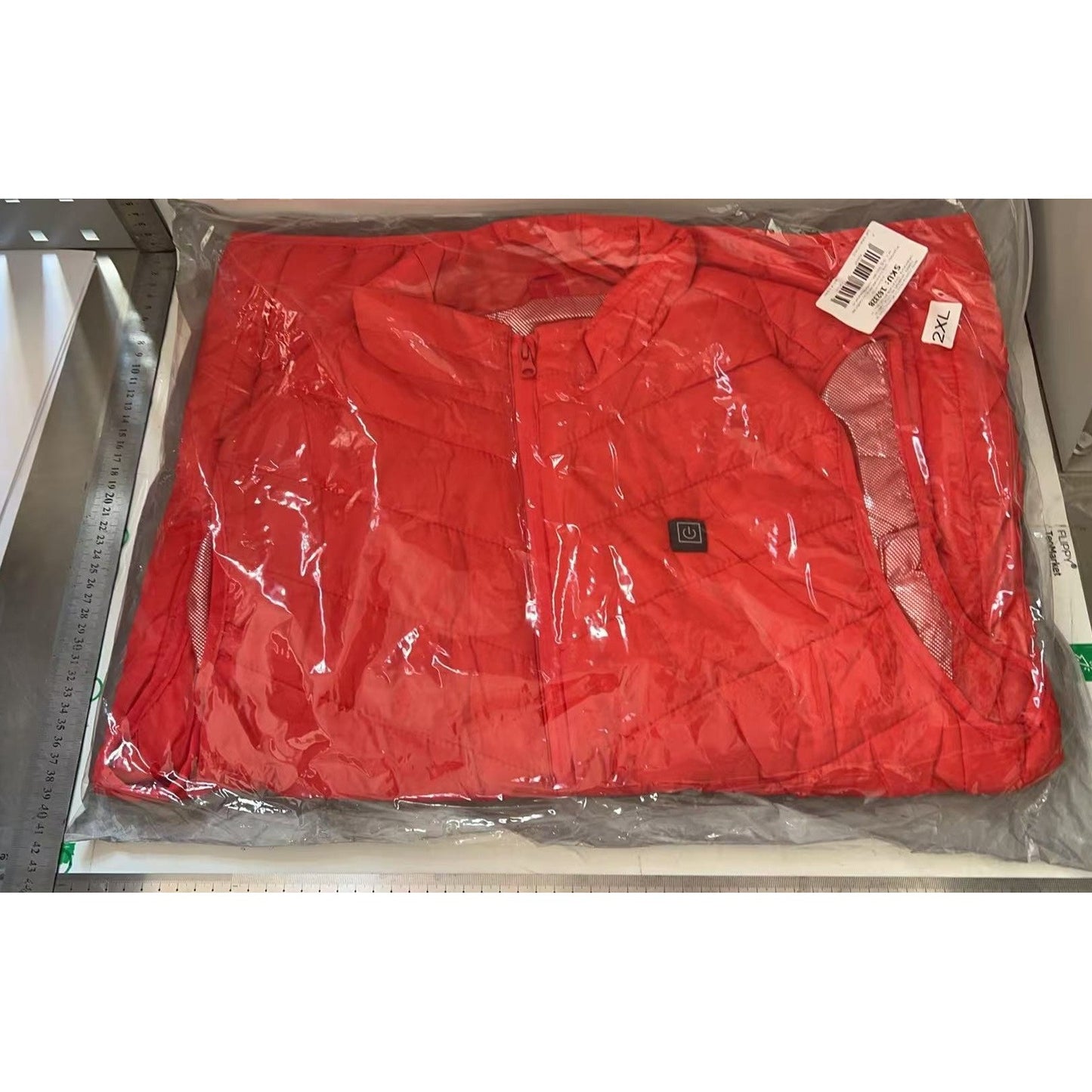 Vesta cu Incalzire USB, Unisex, 2 Zone de Incalzire Gat si Spate, 3 Trepte Temperatura, Umplutura Bumbac si Poliester, Rosu, Marime XXL (65-75 kg)