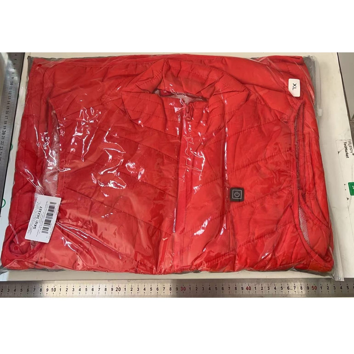 Vesta cu Incalzire Unisex, 2 Zone de Incalzire prin Infrarosu, 3 Trepte de Temperatura, Incarcare USB, Poliester si Bumbac, Rosu, Marime XL (58-65 kg)