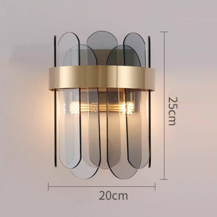 Aplica de Perete pentru Interior, Lampa de Lux cu Cristale si Inox, 3 Moduri Lumina Calda Rece Neutra, Design Modern, Negru si Auriu, 25 x 20 cm