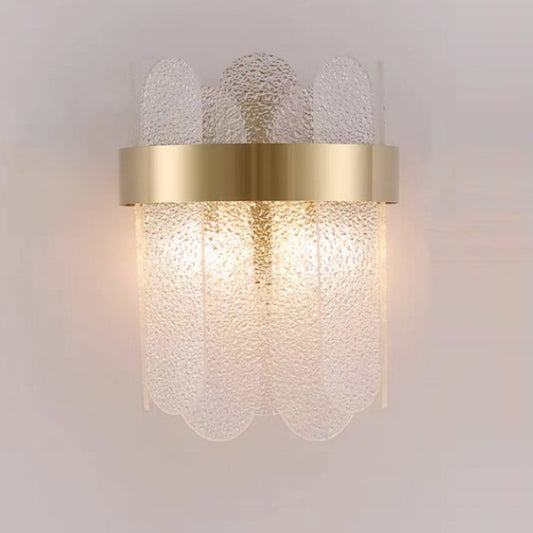 Aplica de Perete pentru Interior, Lampa de Lux cu Cristale Transparente, Structura Inox, Lumina Reglabila Calda Rece Neutra, Auriu, 25 x 20 cm