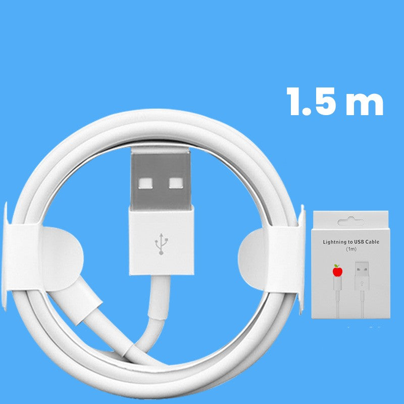 Cablu de Date si Incarcare Rapida, Conectori USB la Lightning, Transfer Date, 2A Fast Charging, Compatibil cu iPhone, Lungime 1.5m, Alb