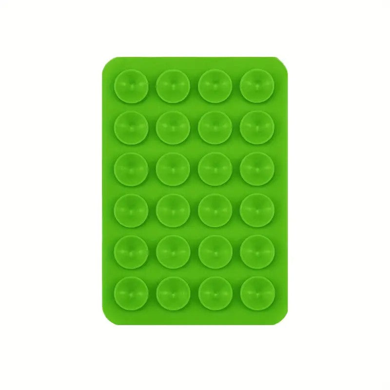 Suport Adeziv Universal pentru Telefon si Tableta, cu 24 Ventuze, pentru Selfie, Tik-Tok si Filmar, din Silicon Ecologic, 8 x 5.5 x 1 cm, Verde