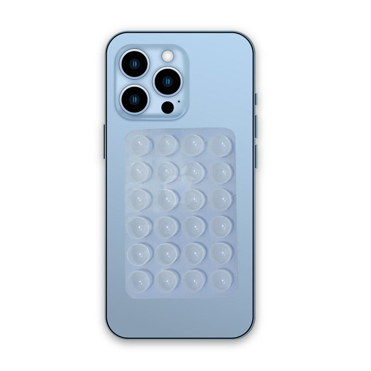 Suport Adeziv Universal pentru Telefon si Tableta, cu 24 Ventuze pentru Selfie si TikTok, din Silicon Ecologic, 8 x 5.5 x 1 cm, Transparent