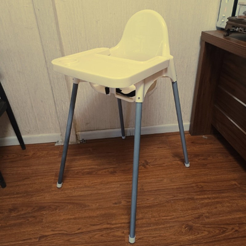 Scaun de Masa pentru Bebelusi si Copii, Tava Detasabila si Structura Anti-Rasturnare, Plastic si Metal, 6-36 Luni, 63 x 57 x 85 cm, Alb