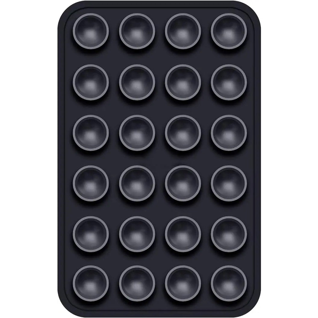 Suport Adeziv Universal pentru Telefon si Tableta, cu 24 Ventuze pentru Selfie si TikTok, Silicon Ecologic, 8 x 5.5 x 1 cm, Negru