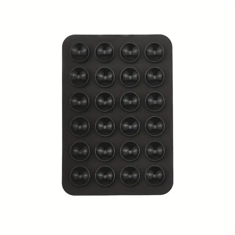 Suport Adeziv Universal pentru Telefon si Tableta, cu 24 Ventuze pentru Selfie si TikTok, Silicon Ecologic, 8 x 5.5 x 1 cm, Negru