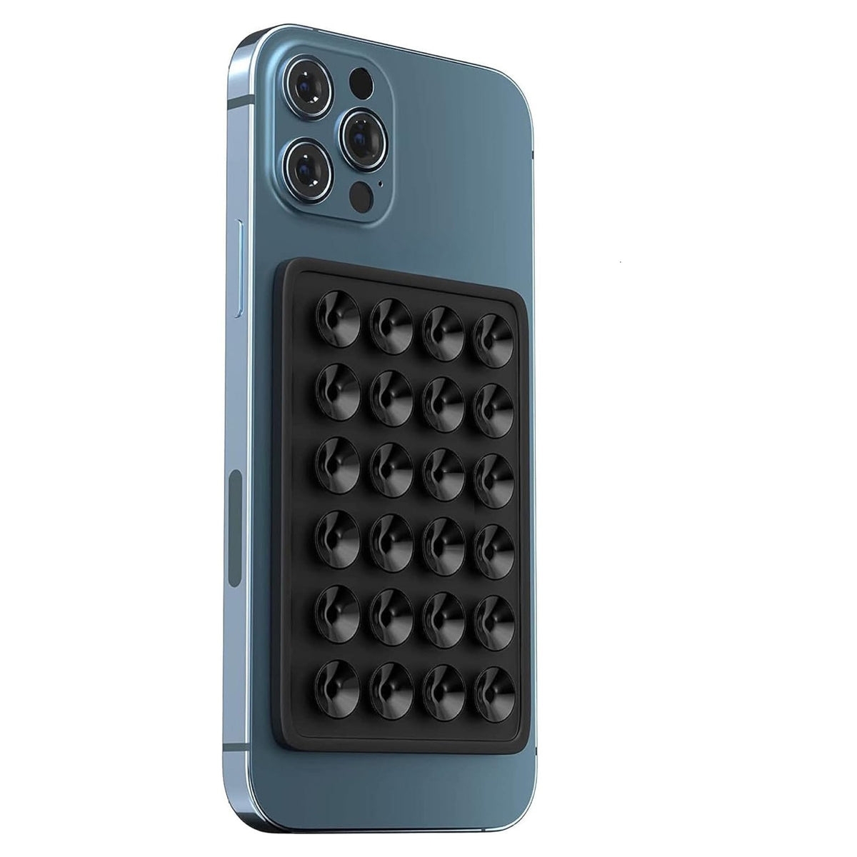 Suport Adeziv Universal pentru Telefon si Tableta, cu 24 Ventuze pentru Selfie si TikTok, Silicon Ecologic, 8 x 5.5 x 1 cm, Negru