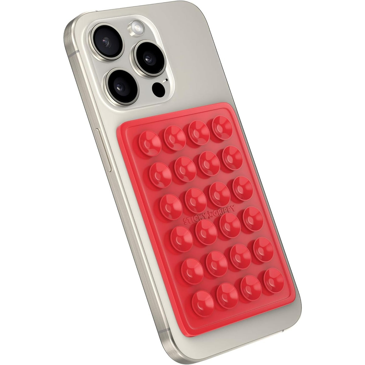 Suport Adeziv Universal pentru Telefon si Tableta, 24 Ventuze pentru Selfie si Video, Silicon Flexibil, 8 x 5.5 x 1 cm, Rosu