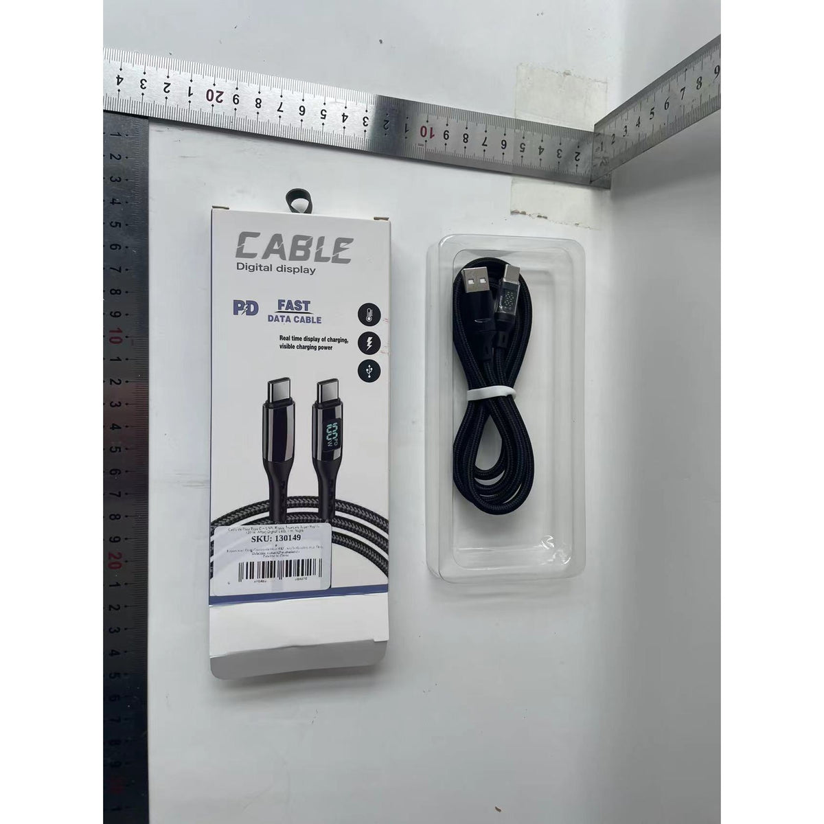 Cablu de Date USB la USB-C, Incarcare Rapida 120W 6A, Afisaj Digital LED, Oprire Automata Inteligenta, Nailon Impletit, 1 m, Negru