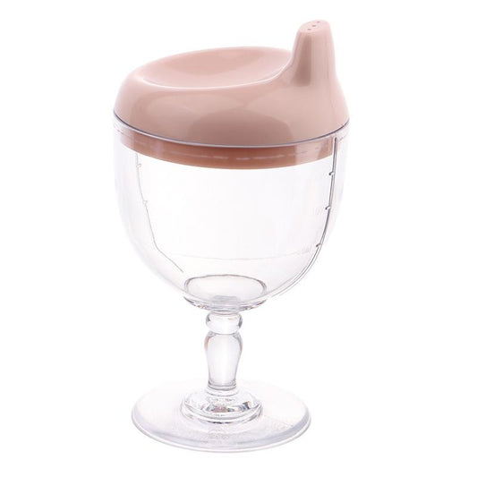 Pahar Antrenament pentru Copii, Cupa Tip Gobelet cu Cioc Antiscurgere, Plastic PC Rezistent la 120 Grade, Fara BPA, Gradatie 150 ml, Roz, +3 Ani