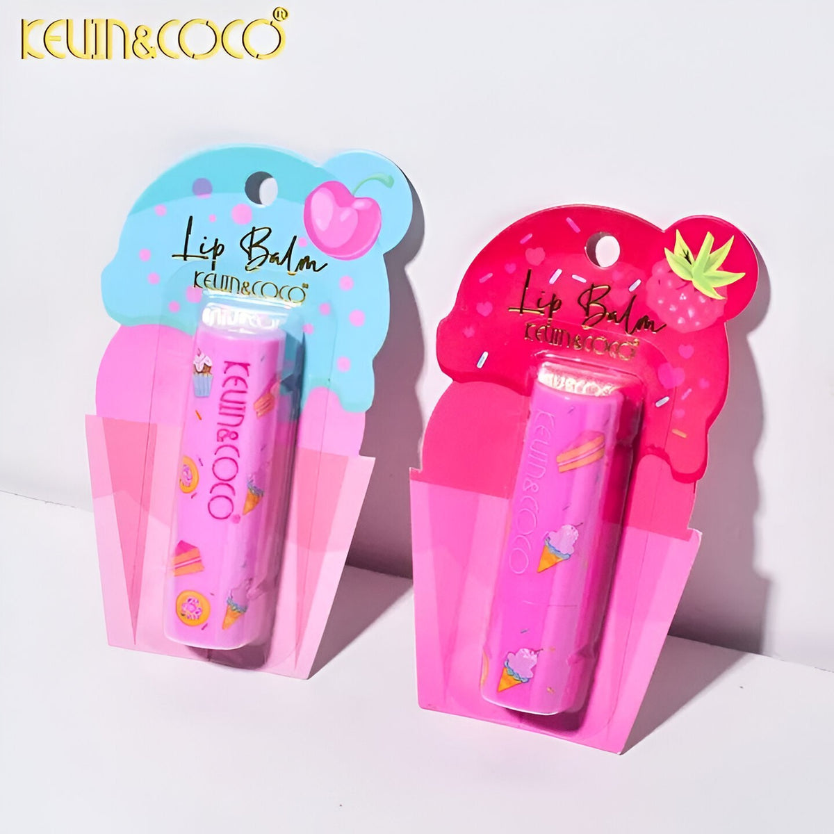 Kevin&Coco Balsam De Buze Ice Cream, Hidratare Si Textura Cremos-Catifelata, Formula Non-Toxica Si Cruelty-Free, 13.5x7.5x2 cm, Roz