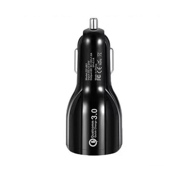 Încărcător Auto Universal, Încărcare Rapidă QC3.0, Interfață USB, 3100 mAh, Compatibil 12V-24V, ABS și PVC, Negru