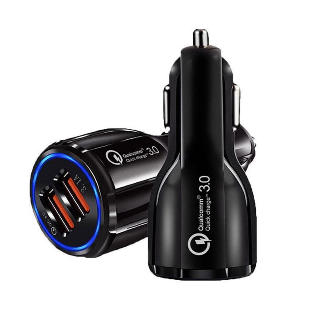 Încărcător Auto Universal, Încărcare Rapidă QC3.0, Interfață USB, 3100 mAh, Compatibil 12V-24V, ABS și PVC, Negru