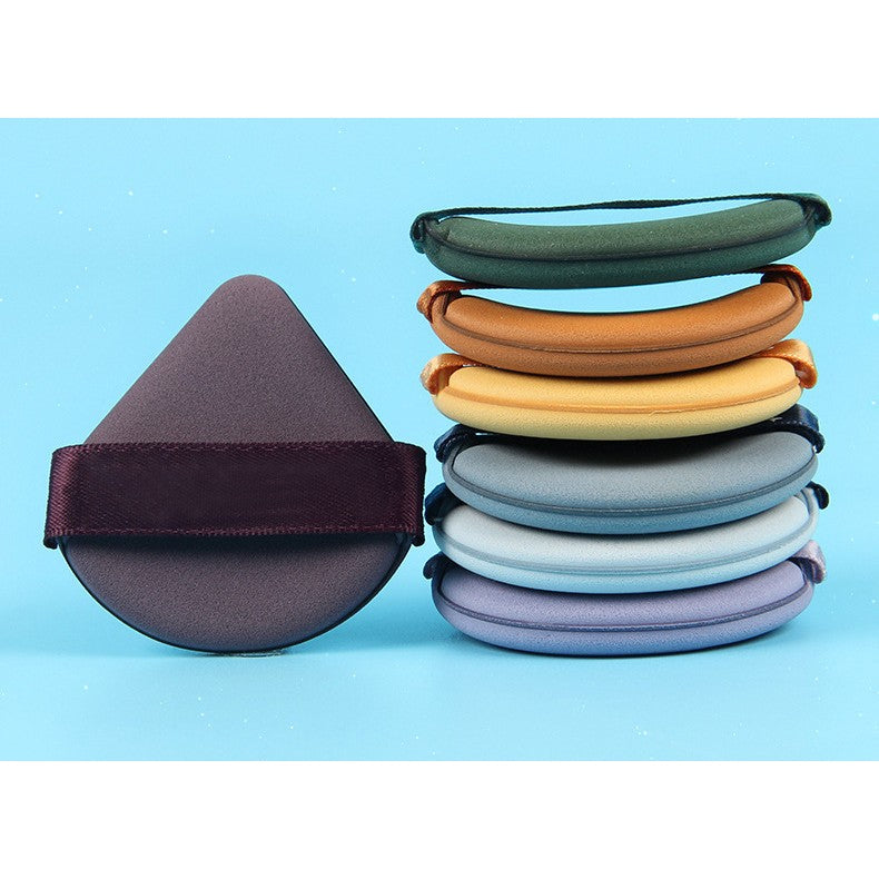 Set 7 Bureti Machiaj Powder Puff, Aplicatoare Reutilizabile pentru Fond de Ten si Pudra, Utilizare Umeda si Uscata, Forme Variate Triunghi, Rotund si Picatura, Multicolor
