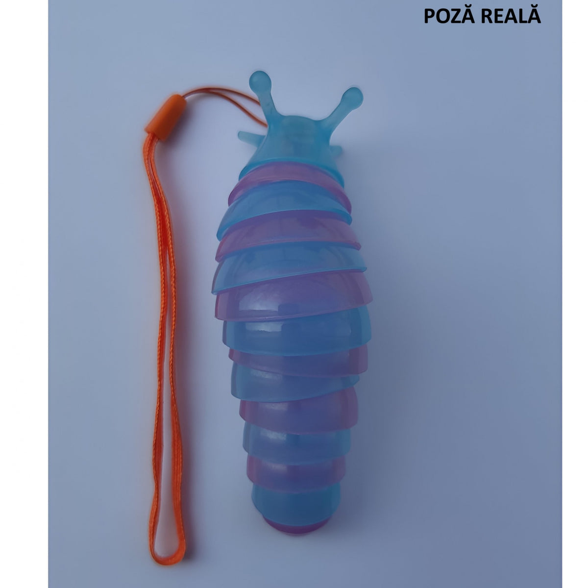 Jucarie Senzoriala Antistres, Omida Curcubeu Fidget Toy, Flexibila 360 Grade, Plastic Non-Toxic, 11 cm, Albastru/Mov