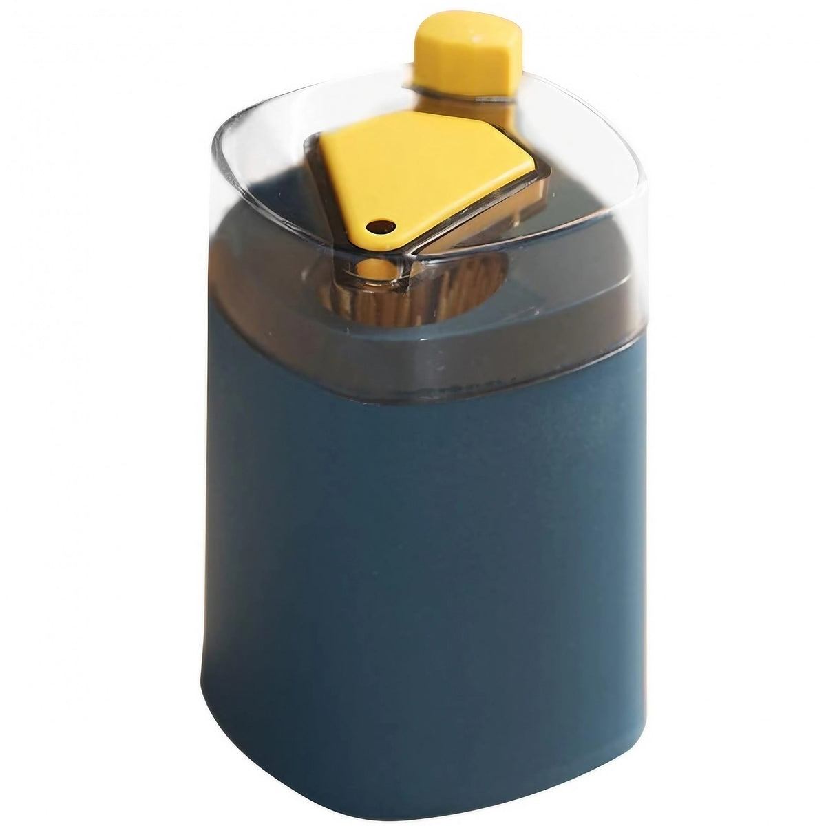 Suport Scobitori Automat cu Buton si Capac, Dispenser Igienic pentru Masa, Plastic PP, 9.5x6 cm, Albastru
