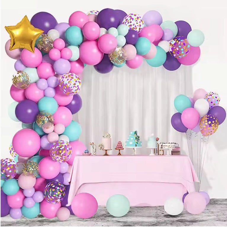 Set 127 Baloane pentru Arcada Happy Birthday, Kit Decorativ pentru Petrecere, Latex Premium, Mix Multicolor