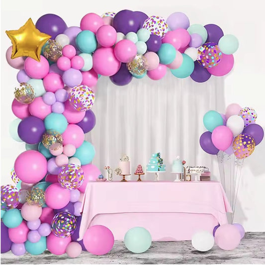 Set 127 Baloane pentru Arcada Happy Birthday, Kit Decorativ pentru Petrecere, Latex Premium, Mix Multicolor