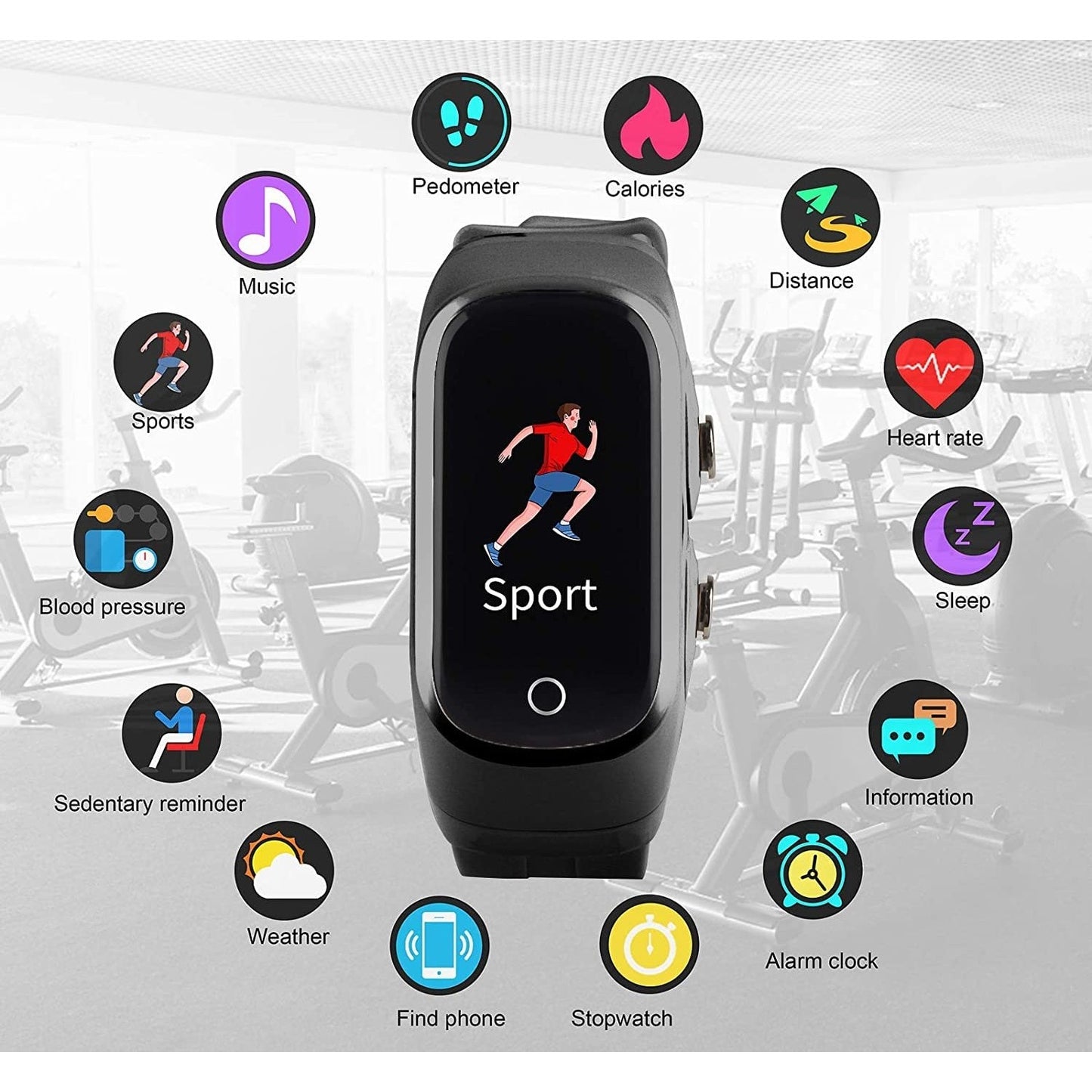 Ceas Smartwatch 2 in 1 cu Casti Bluetooth TWS Integrate, N8, Monitorizare Sanatate si Moduri Sport, Ecran 1.47 inch, Curea Silicon, Negru