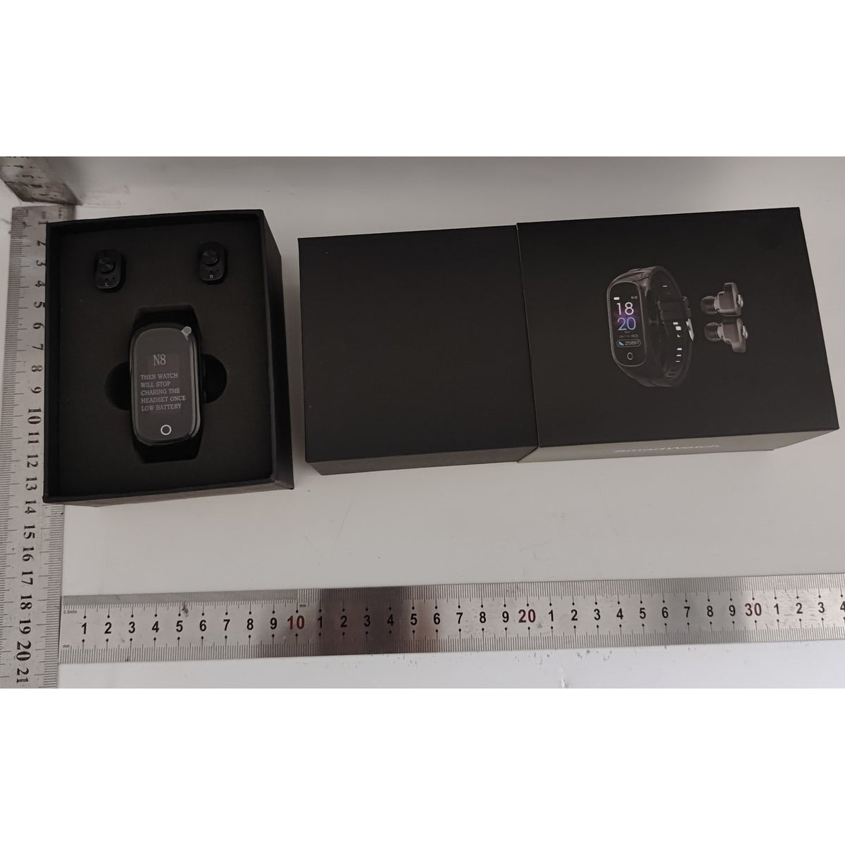 Ceas Smartwatch 2 in 1 cu Casti Bluetooth TWS Integrate, N8, Monitorizare Sanatate si Moduri Sport, Ecran 1.47 inch, Curea Silicon, Negru