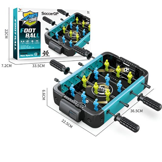 Masa de Fotbal pentru Copii si Adulti, Mini Joc de Masa cu 12 Jucatori si Tablou Scor, 4 Manere Ergonomice, 2 Mingi Incluse, Material ABS Rezistent, Design Multicolor, 36.5x22.5x6.6 cm