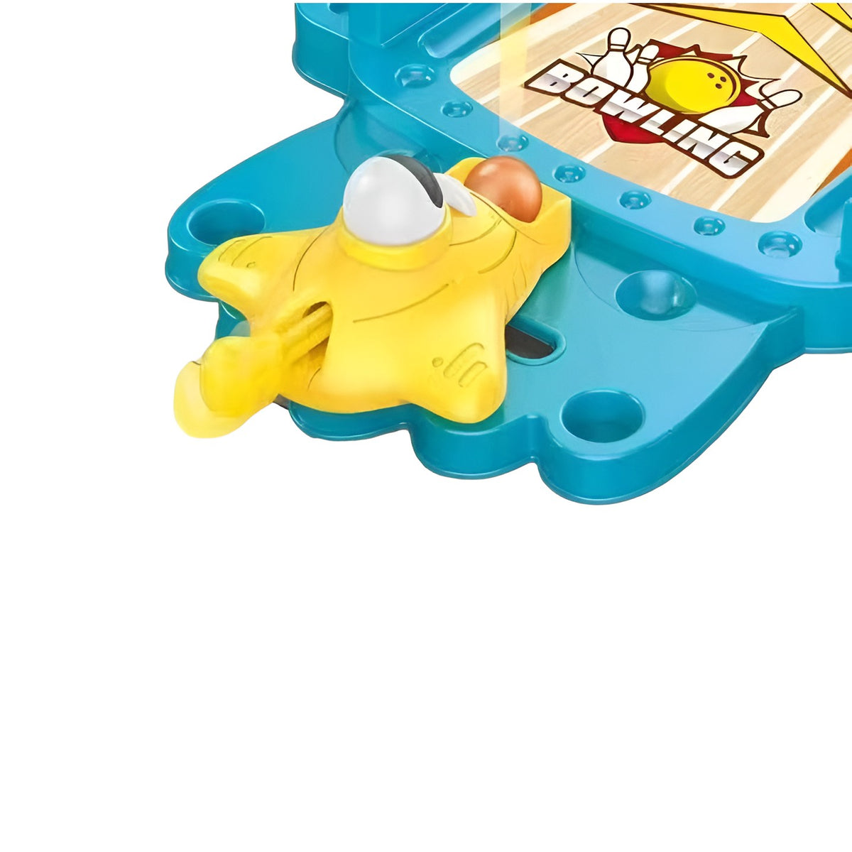 Joc de Masa Mini Bowling Interactiv pentru Copii, Set Educativ cu 6 Pioni si Mingi, Material Non-Toxic, 26.5x19.5x5 cm, Albastru