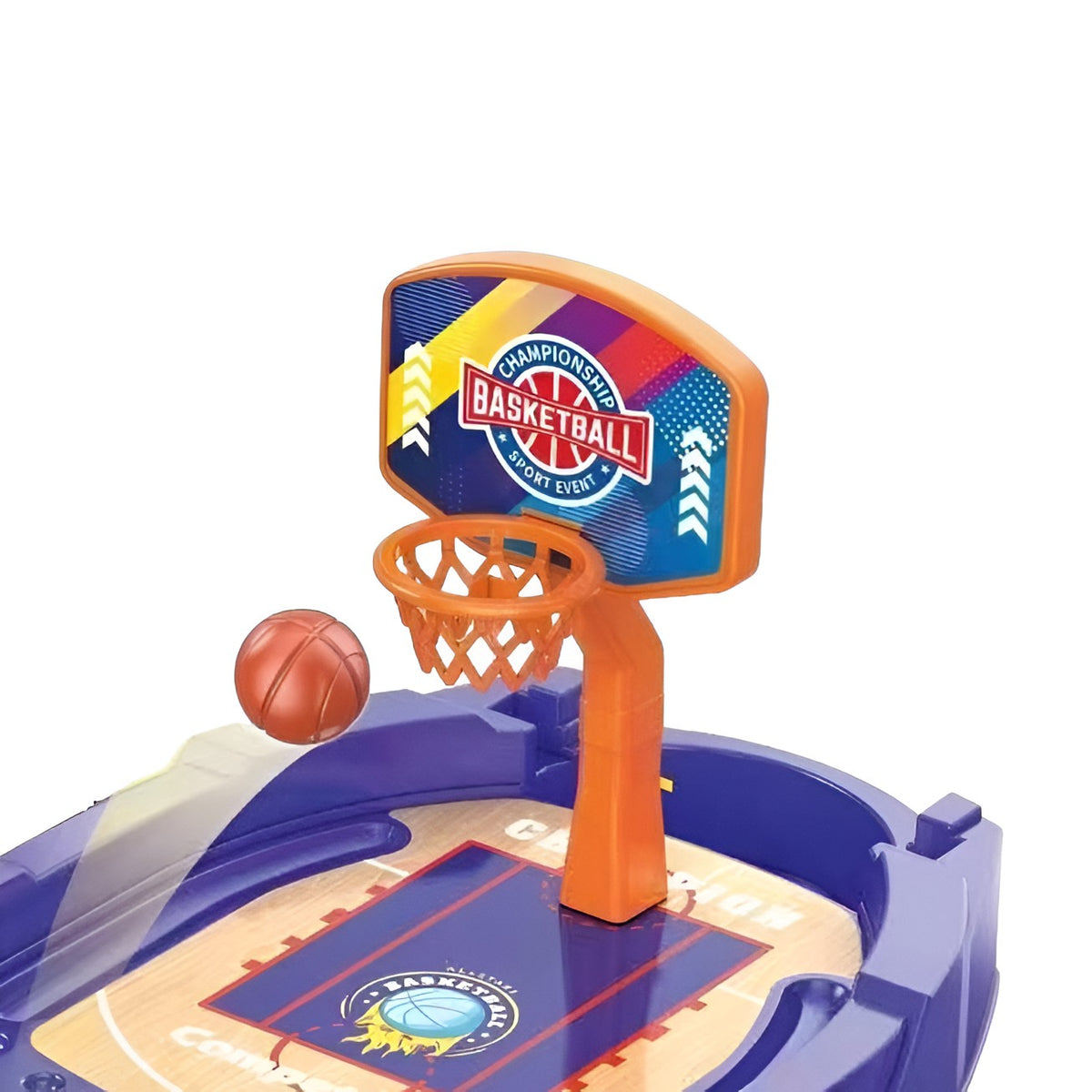 Joc De Masa Mini Baschet Interactiv Pentru Copii, Dezvoltare Abilitati Motorii Si Coordonare, Joc Competitiv Cu Mingi Incluse, Plastic, 25.5x19.5x13.5 cm, Mov