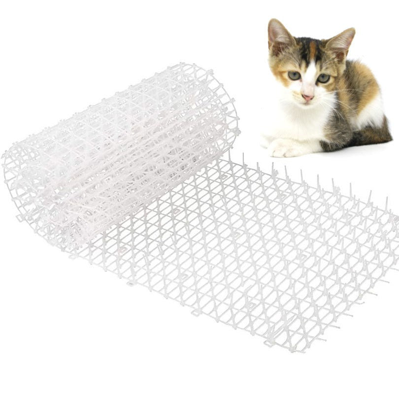 Plasa Protectoare Gradina, Covoras Anti-Pisici cu Tepi, Rola Repelenta pentru Animale de Companie, Plastic, 200 x 30 cm, Alb