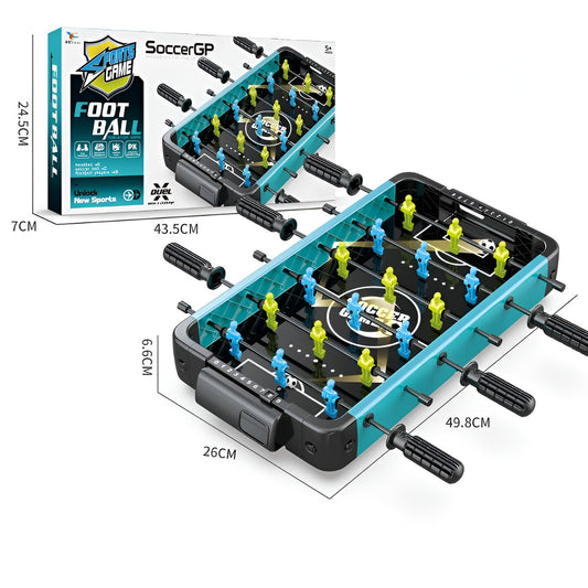 Masa de Fotbal pentru Copii si Adulti, Joc Fotbal de Masa cu 18 Jucatori, 6 Manere Ergonomice, Tablou Scor, 2 Mingi Incluse, Material ABS Rezistent, Design Multicolor, 49.8x26x6.6 cm