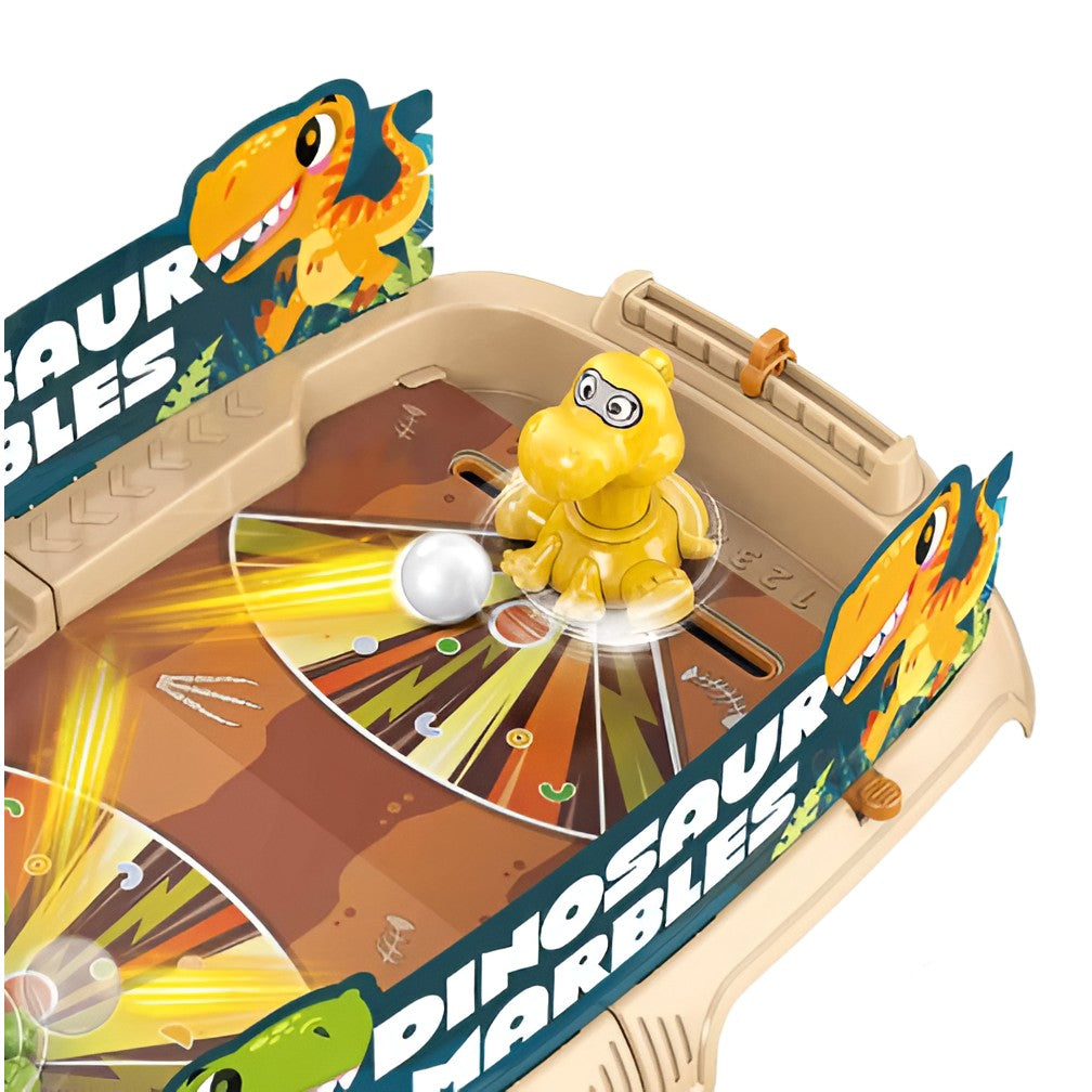 Joc de Masa Interactiv Dino Marbles pentru Copii, Joc de Societate cu Bile si Tabela de Scor, Material Plastic Rezistent, Maro, 40.7x27x14 cm