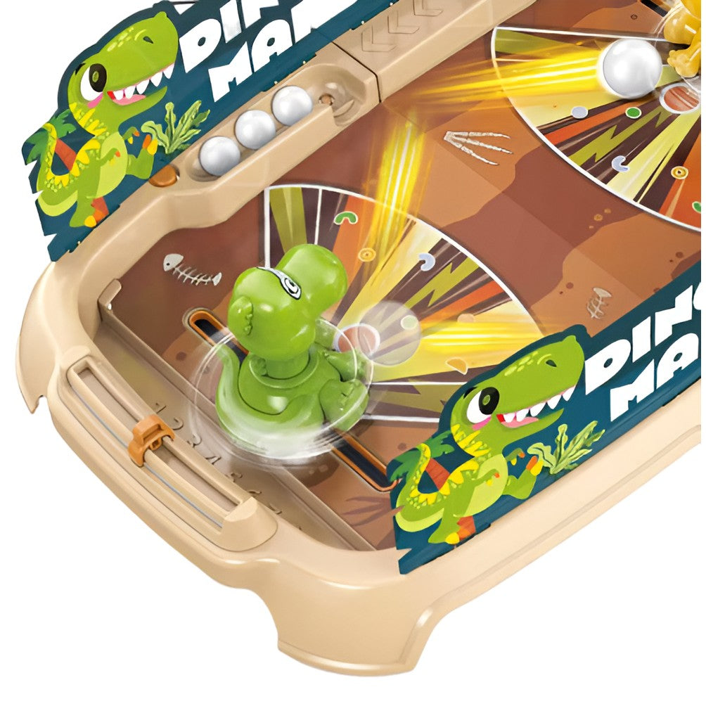 Joc de Masa Interactiv Dino Marbles pentru Copii, Joc de Societate cu Bile si Tabela de Scor, Material Plastic Rezistent, Maro, 40.7x27x14 cm