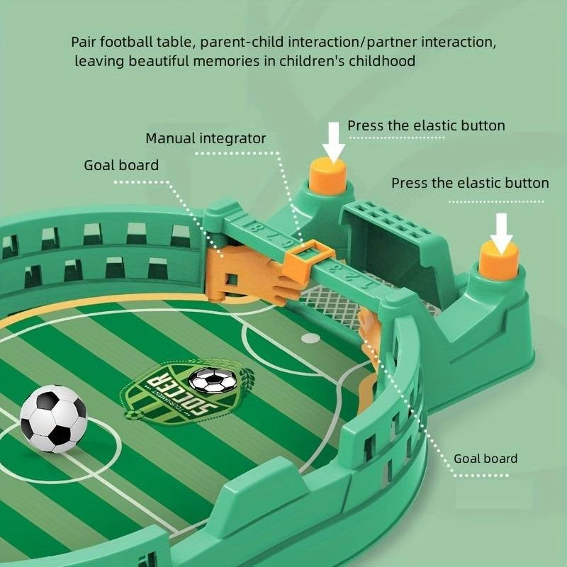 Joc Fotbal De Masa Interactiv Pentru Copii, Mini Masa De Fotbal Cu Tabela Scor Si 2 Mingi Incluse, Dezvoltare Abilitati Motrice, Plastic, 22.8x12x4 cm, Verde