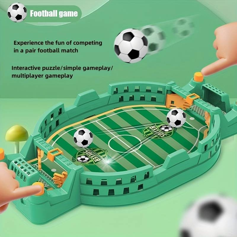 Joc Fotbal De Masa Interactiv Pentru Copii, Mini Masa De Fotbal Cu Tabela Scor Si 2 Mingi Incluse, Dezvoltare Abilitati Motrice, Plastic, 22.8x12x4 cm, Verde